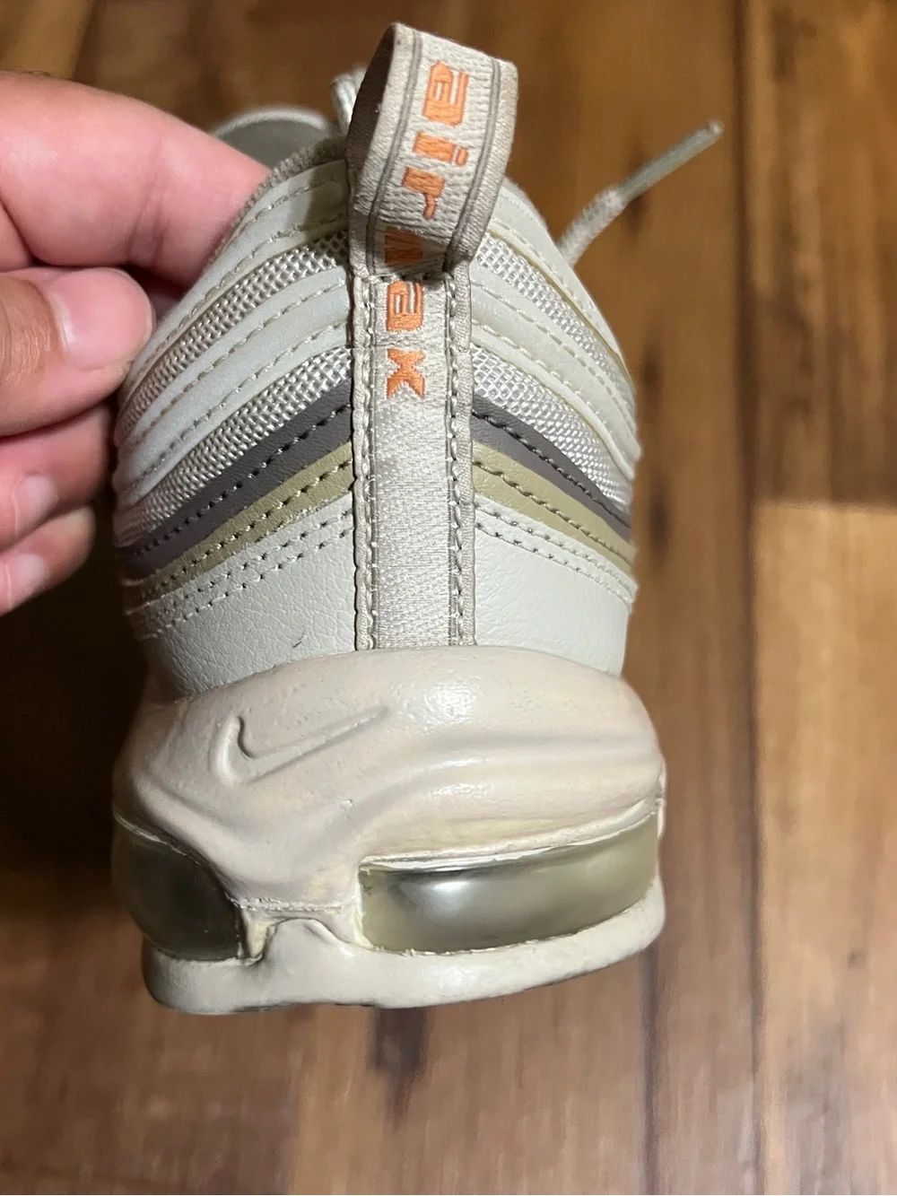 Nike Air Max 97 Beige Men's Size 8.5 Cream Running Athleisure Shoes
